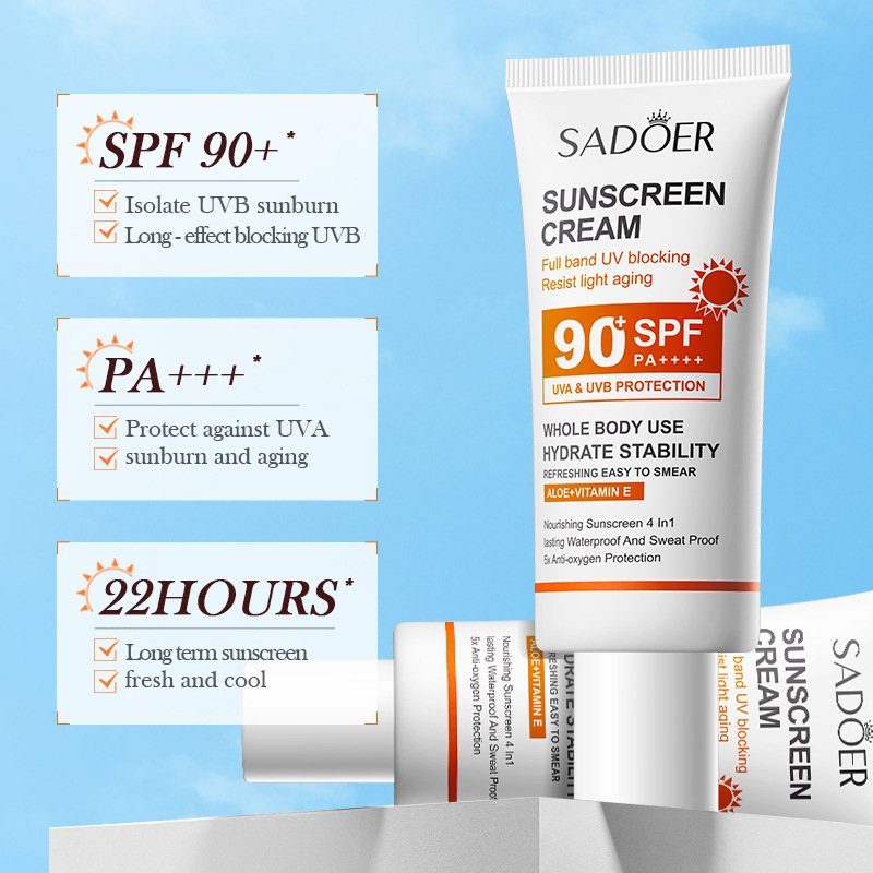 SADOER waterproof sweatproof sun block cream factory supply