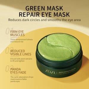 green repair eye mask with avocado – reduces dark circles and firms eye muscles