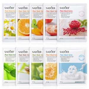 SADOER Plant Mask Series including Vitamin C brightening and goat milk moisturizing masks