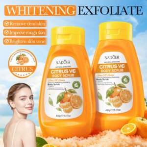 Wholesale SADOER Citrus VC Series Brightening Body Scrub 430g Gentle Bath Salt Body Scrub for Private Label