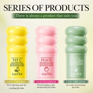 SADOER Niacinamide Peach & Avocado Moisturizing Lip Balm Series (NO.SD4673 / SD4697) - 4.5g Anti-Cracking Hydrating Lip Care Wholesale / OEM Private Label