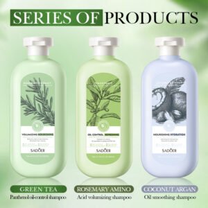 SADOER Plant Extract Shampoo Series (NO.SD16717 / SD16724 / SD16731) - 300ml Rosemary, Green Tea & Coconut Argan Hair Care Wholesale & OEM