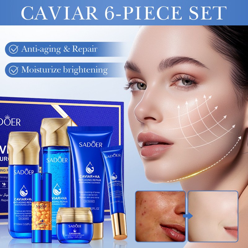 SADOER Caviar Hyaluronic Acid Anti-Aging Repair Skincare Set NO.SD19356 | 6-Piece Facial Care Kit Wholesale - Image 2
