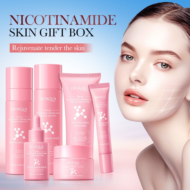 BIOAQUA Nicotinamide Moisturizing 6-Piece Skincare Set (NO.BQY50564) | Brightening & Hydrating Facial Care Kit OEM/ODM - Image 2