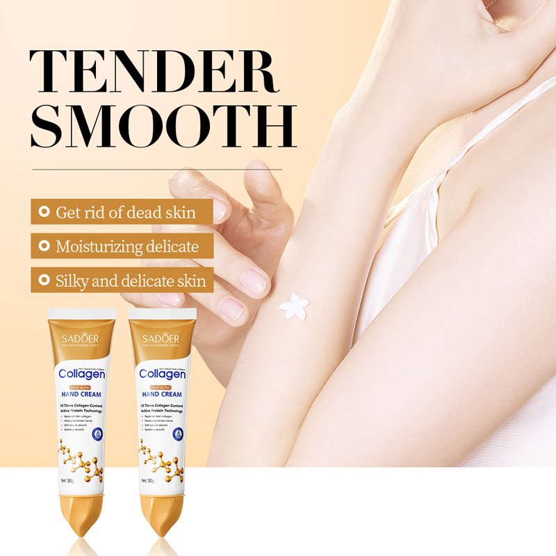 SADOER Collagen Anti-Aging Hand Cream 10 Times Collagen Content Active Protein Technology Firming Moisturizing Hand Repair Cream 30g OEM ODM Private Label Wholesale - Image 2