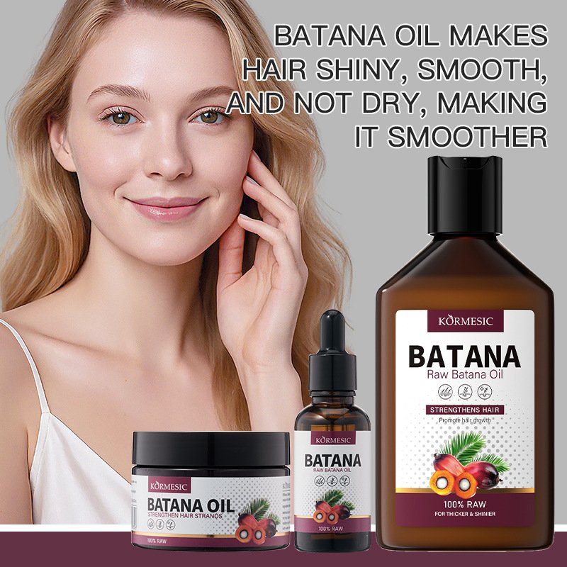KORMESIC Batana Oil Hair Care Set 100% Raw Batana Oil Strengthens Hair Promotes Hair Growth Deep Nourishing Hair Mask for Dry Damaged Hair Smooth Shiny OEM ODM Private Label Wholesale - Image 3