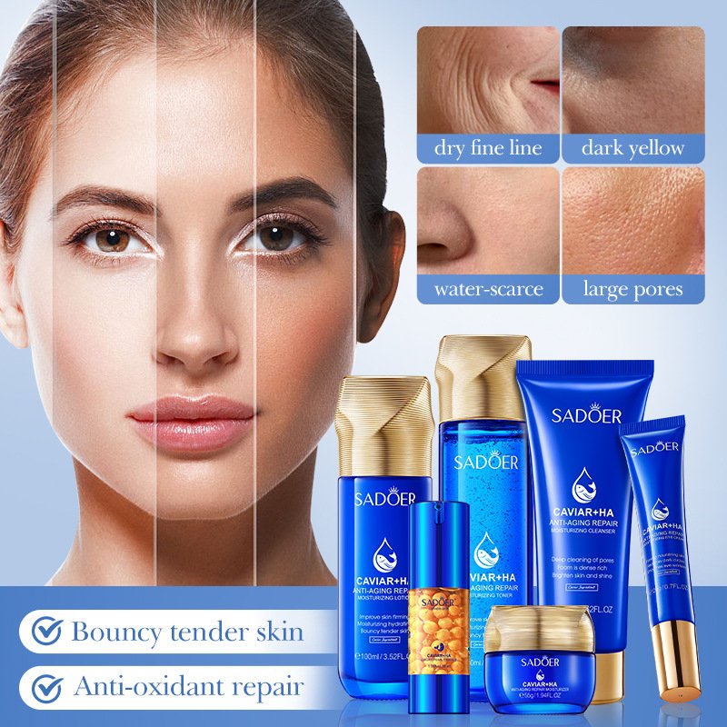 SADOER Caviar Hyaluronic Acid Anti-Aging Repair Skincare Set NO.SD19356 | 6-Piece Facial Care Kit Wholesale - Image 3