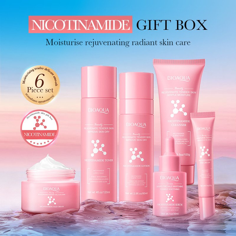 BIOAQUA Nicotinamide Moisturizing 6-Piece Skincare Set (NO.BQY50564) | Brightening & Hydrating Facial Care Kit OEM/ODM - Image 3