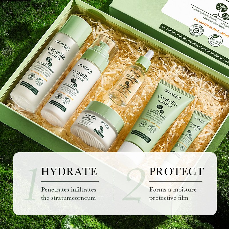 BIOAQUA Centella Asiatica Soothing Repair Skincare Set 6-Piece Wholesale NO.BQY45980 | Oil Control Anti-Acne Barrier Repair Facial Care Gift Box Set - Image 4