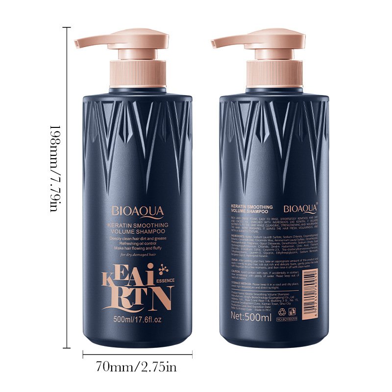 BIOAQUA Keratin Hair Care Series - Smoothing Volume Shampoo (500ml) & Nourishing Hair Mask (250ml/500g) Wholesale / OEM Private Label - Image 5