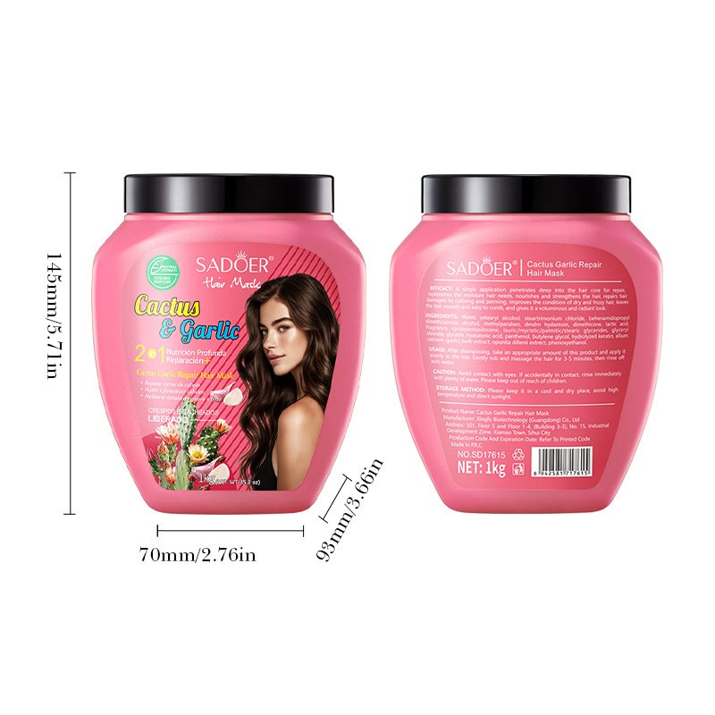 SADOER Hair Mask Repair Moisturizing Nourishing Cactus Garlic Passion Fruit Banana Coconut Oil Linseed Oil Boosts Elasticity Resilience Strengthening Hair Care 2016 Creme Para Porteira OEM ODM Private Label Wholesale - Image 4
