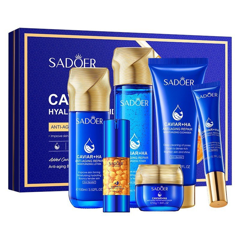 SADOER Caviar Hyaluronic Acid Anti-Aging Repair Skincare Set NO.SD19356 | 6-Piece Facial Care Kit Wholesale