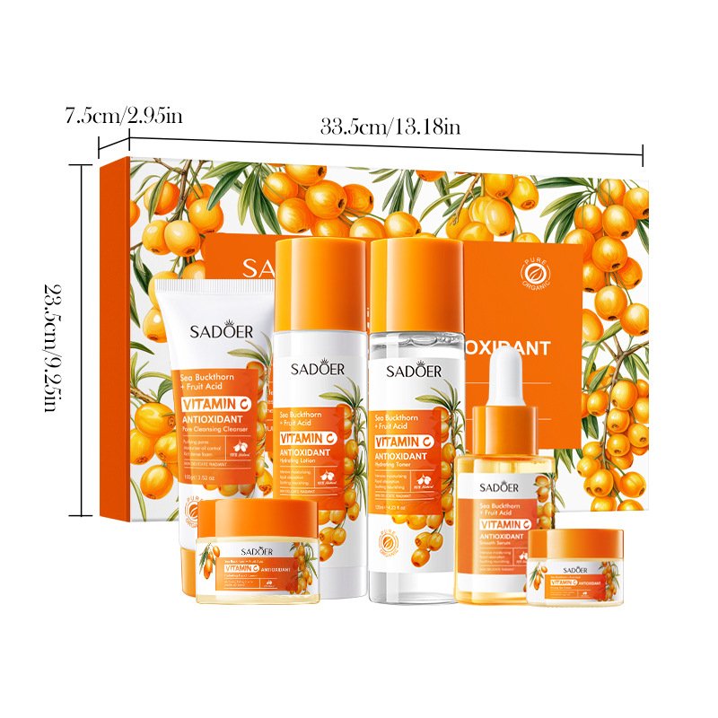 SADOER Sea Buckthorn & Fruit Acid Vitamin C Antioxidant Skincare Set NO.SD49766 | 6-Piece Facial Care Kit Wholesale - Image 5
