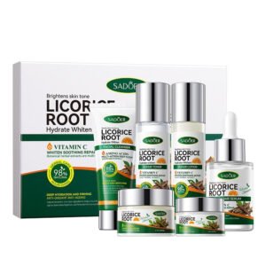 SADOER Licorice Root Vitamin C Whitening 6-Piece Skincare Set (NO.SD88140) | Hydrating & Brightening Facial Care Kit OEM/ODM
