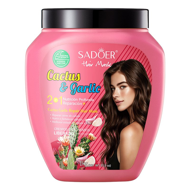 SADOER Hair Mask Repair Moisturizing Nourishing Cactus Garlic Passion Fruit Banana Coconut Oil Linseed Oil Boosts Elasticity Resilience Strengthening Hair Care 2016 Creme Para Porteira OEM ODM Private Label Wholesale - Image 5
