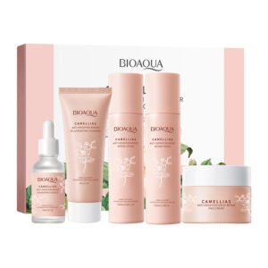 BIOAQUA Camellia Extract Anti-Oxidant Moist Repair Skincare Set 5-Piece Wholesale NO.BQY49628 | Private Label Anti-Aging & Firming Facial Gift Box