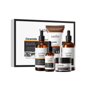 SADOER Ceramide Moisturizing And Revitalize 5-Piece Skincare Gift Set (NO.SD50748) - Hydrating Skin Barrier Repair Facial Care Kit with Cleanser, Toner, Serum, Lotion & Cream