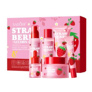 SADOER Strawberry + Vitamin C Radiance Skincare 6-Piece Set NO.SD86846 | Hydrating & Brightening Facial Care Gift Box Wholesale