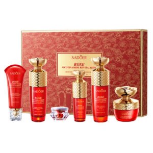 SADOER Rose Nicotinamide Revitalizing Skincare Set NO.SD08880 | 6-Piece Rose Complex Moisturizing Gift Box & Custom OEM/Private Label