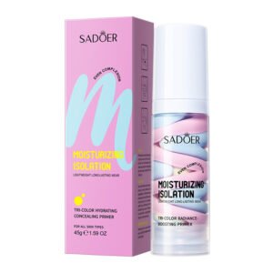 SADOER Tri-Color Hydrating Concealing Primer 45g Moisturizing Isolation Even Skin Tone Cover Imperfections Long-Lasting Wear Makeup Primer for All Skin Types OEM ODM Private Label Wholesale